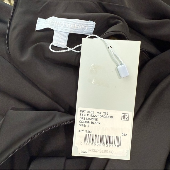 Antonio Melani Marine Satin Halter Cowl Neck Sleeveless Midi Slip Dress Size 2 - Picture 13 of 14